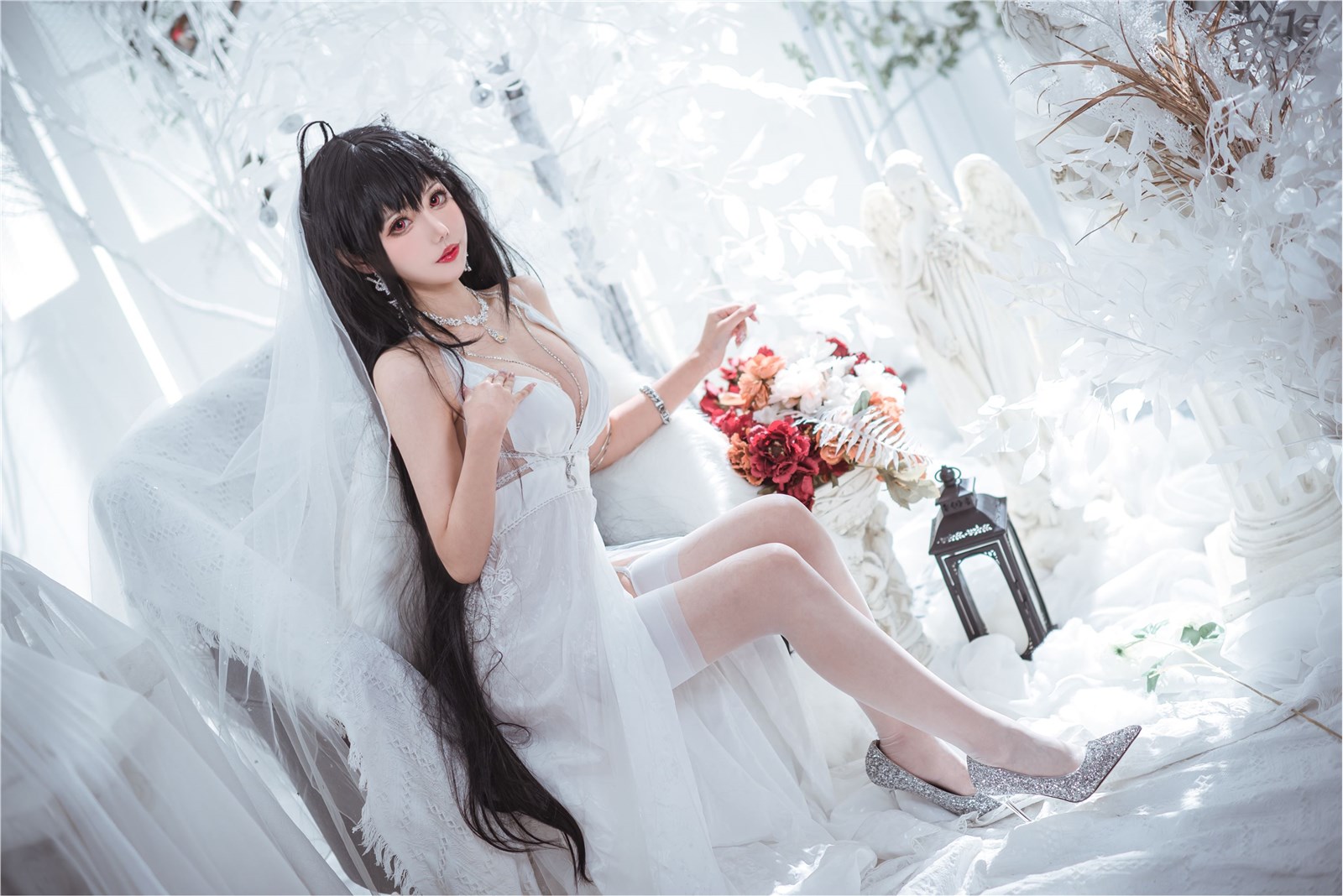 Fairy Moon NO.008 Big Phoenix Wedding Pure White Wedding Dress(7)